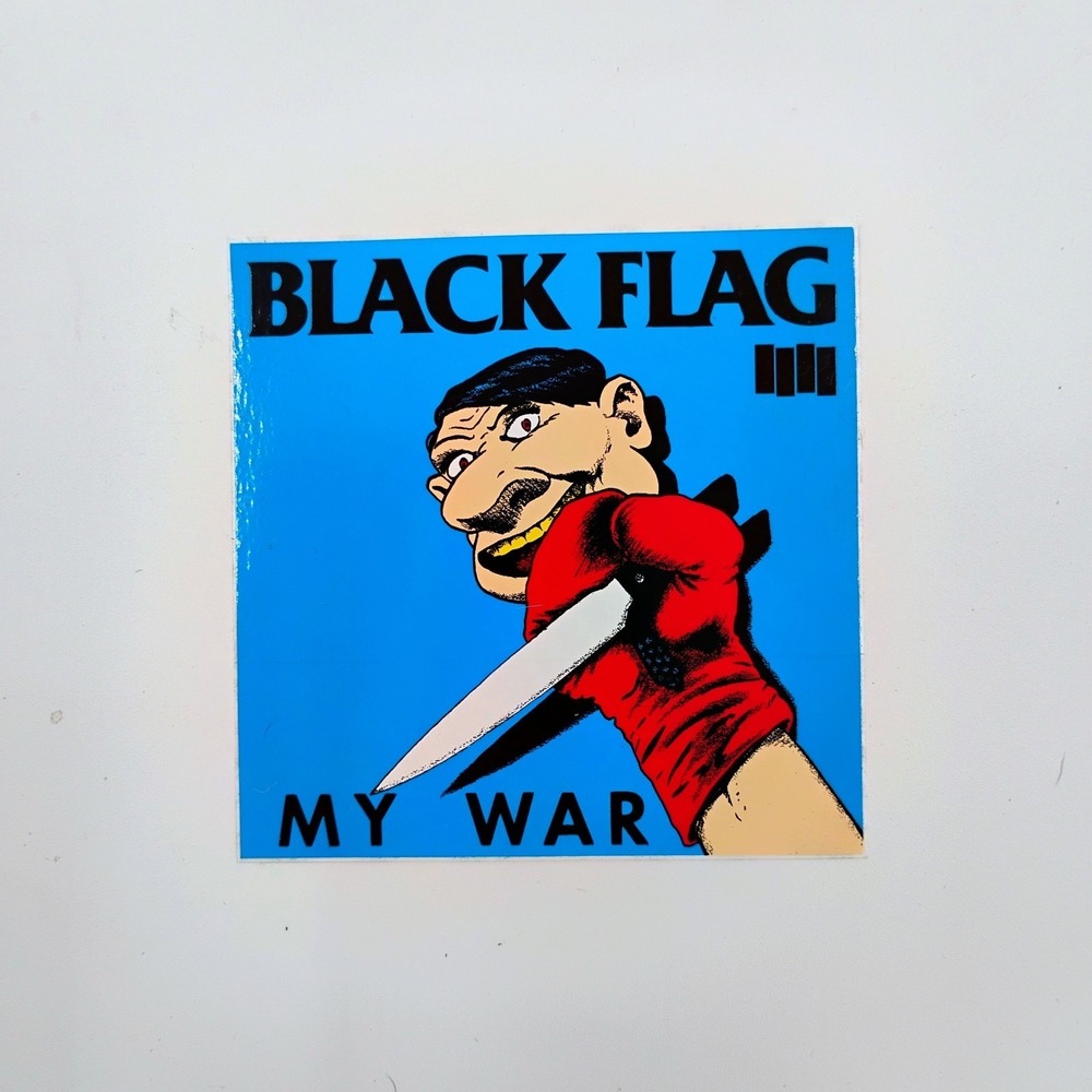 Black Flag Band Sticker Blue Vintage 1990's Punk Rock Henry Rollins Rare